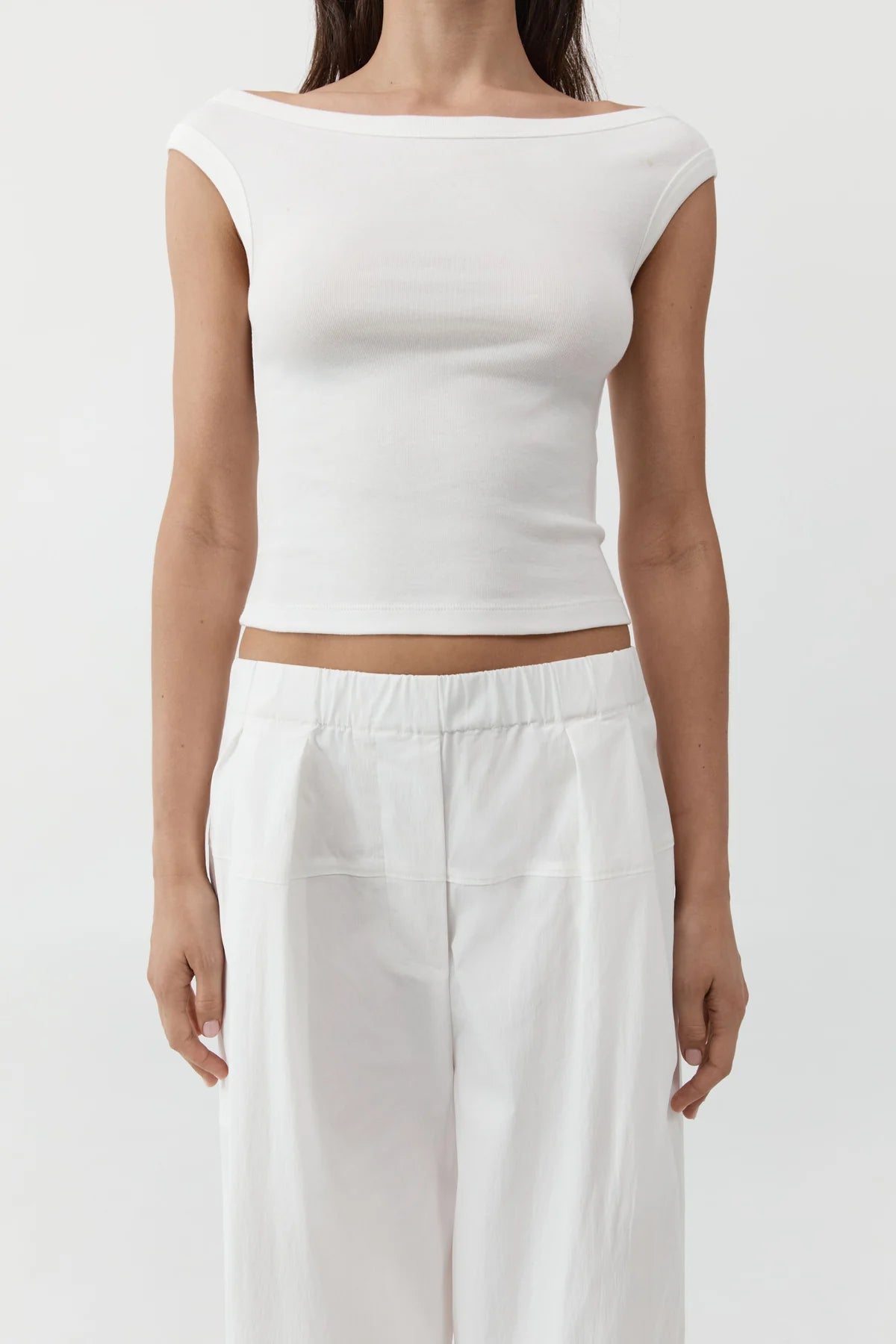 ORGANIC COTTON OFF SHOULDER TOP WHITE