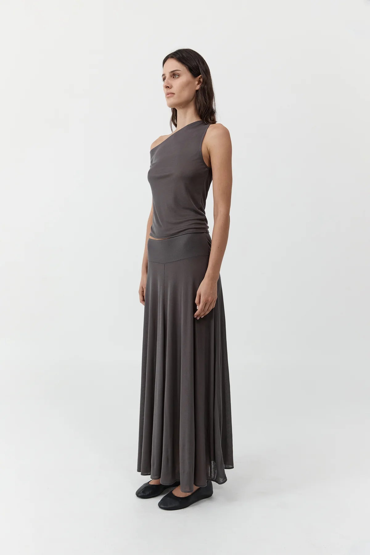 FLUID JERSEY SKIRT SOOT