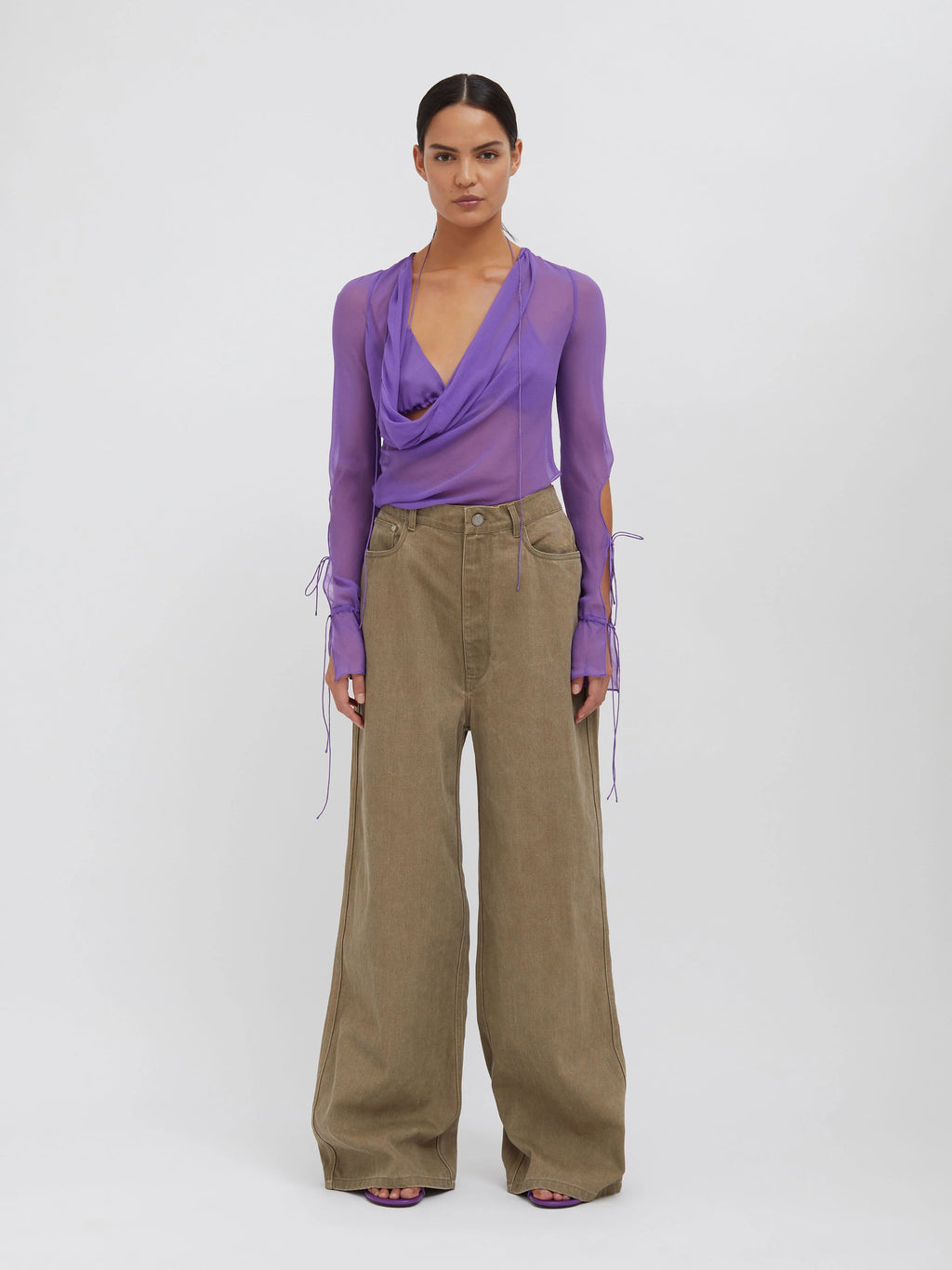 OVERSIZED DROP JEANS OLIVE