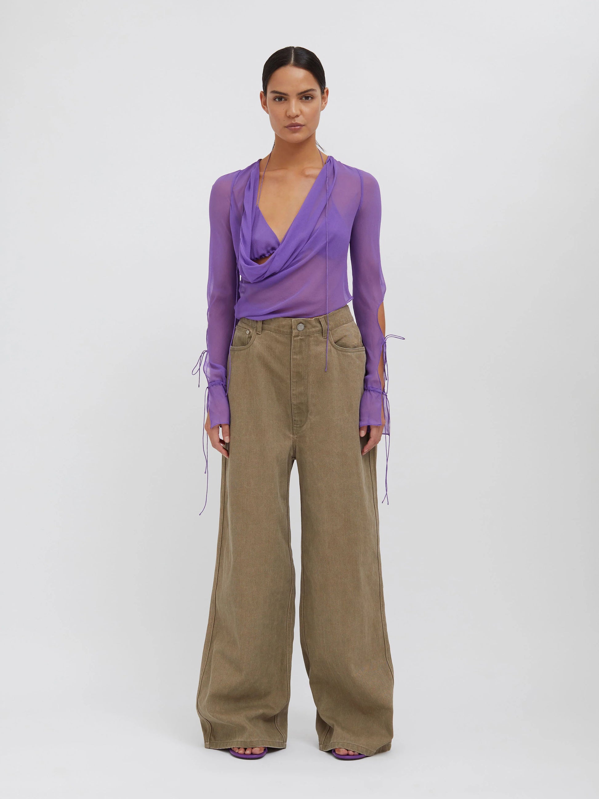 OVERSIZED DROP JEANS OLIVE