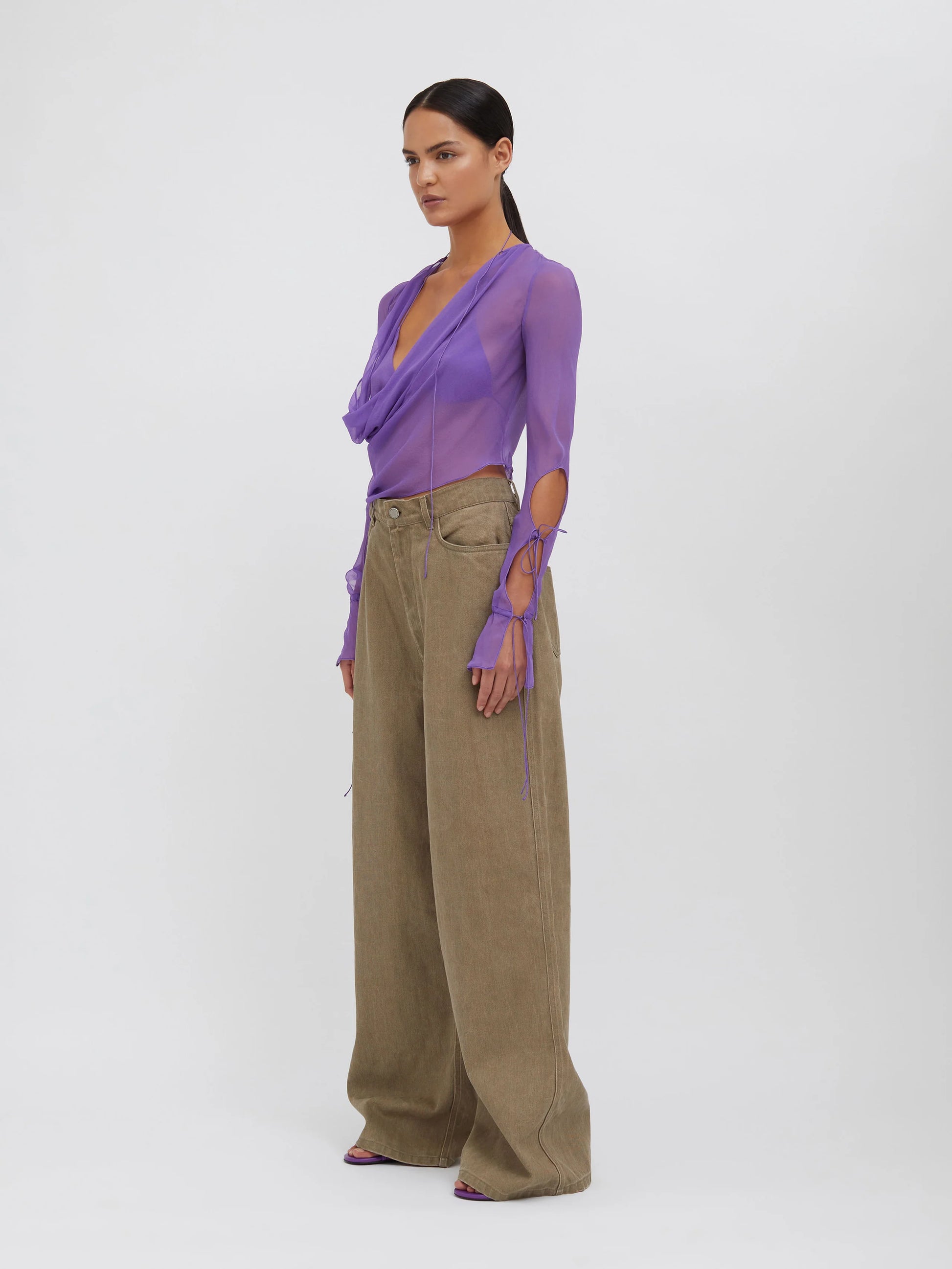 OVERSIZED DROP JEANS OLIVE