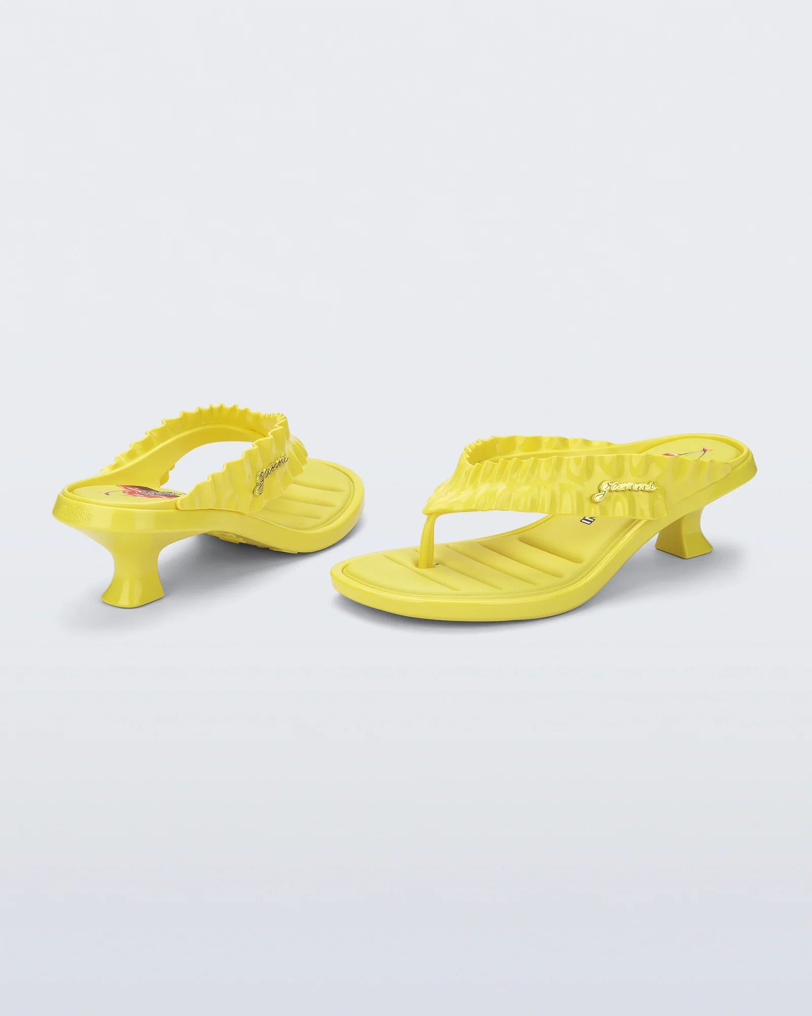 MELISSA X GANNI THONG KITTEN HEEL YELLOW