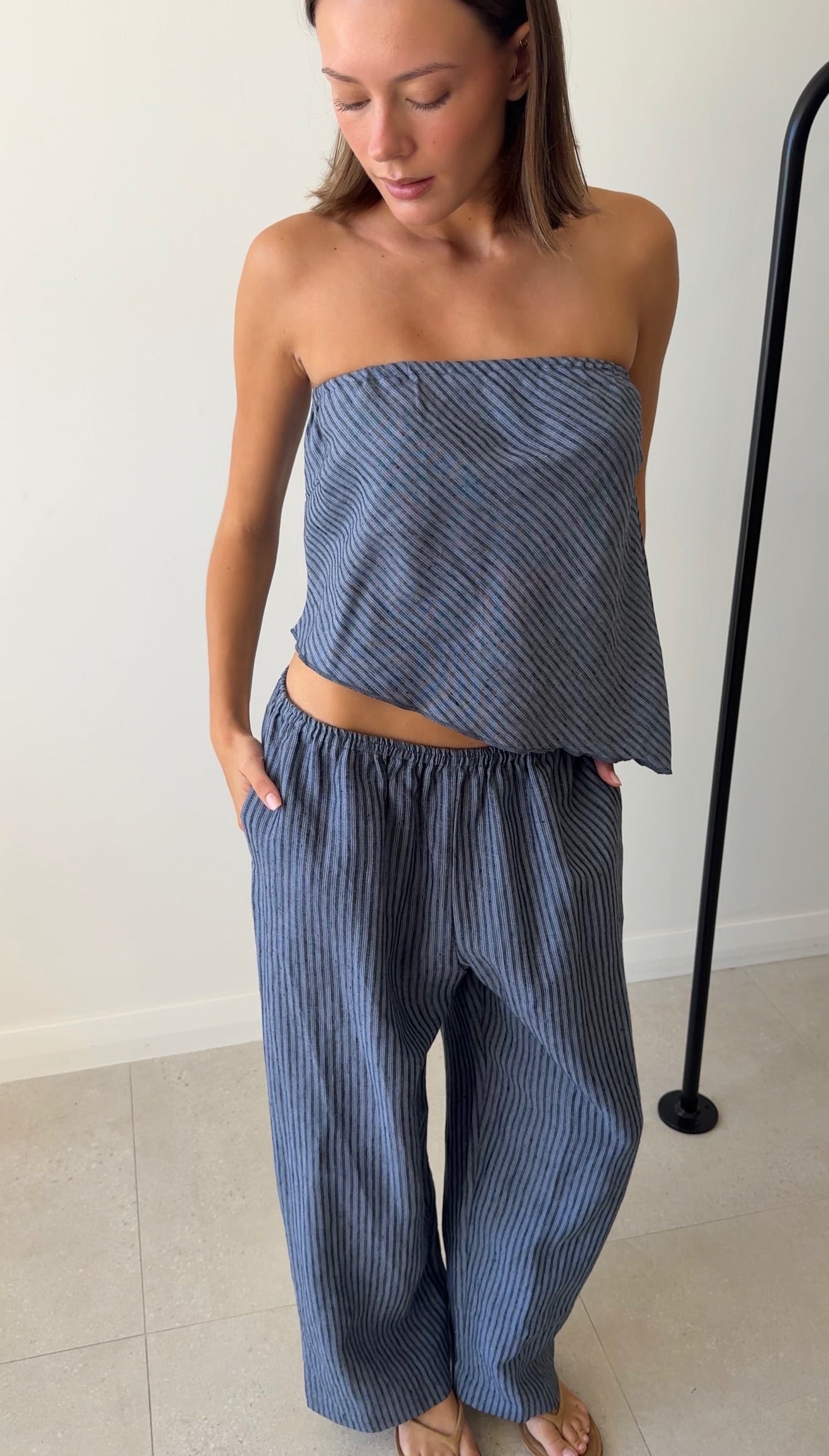 LINE TOP AZURE STRIPE