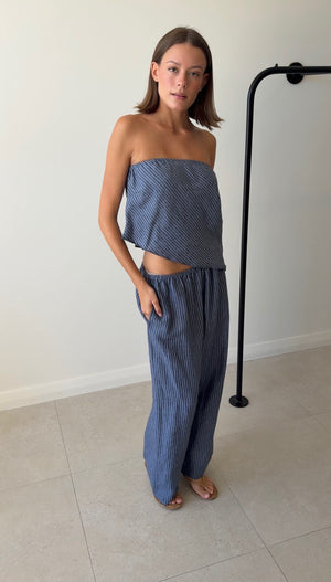 EASE TROUSER AZURE STRIPE