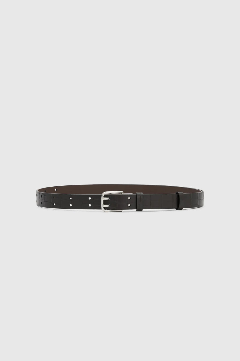 LANDON CROC BELT CHOCOLATE