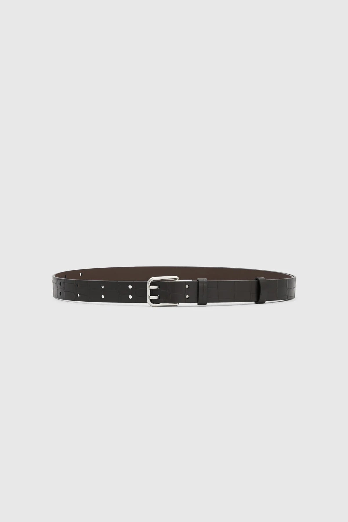 LANDON CROC BELT CHOCOLATE