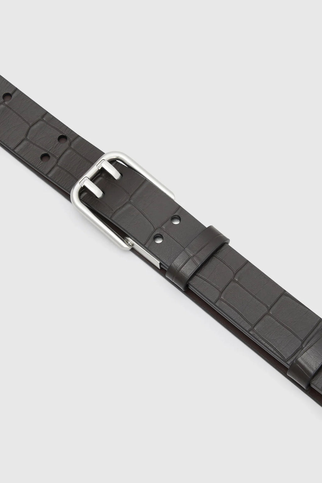 LANDON CROC BELT CHOCOLATE