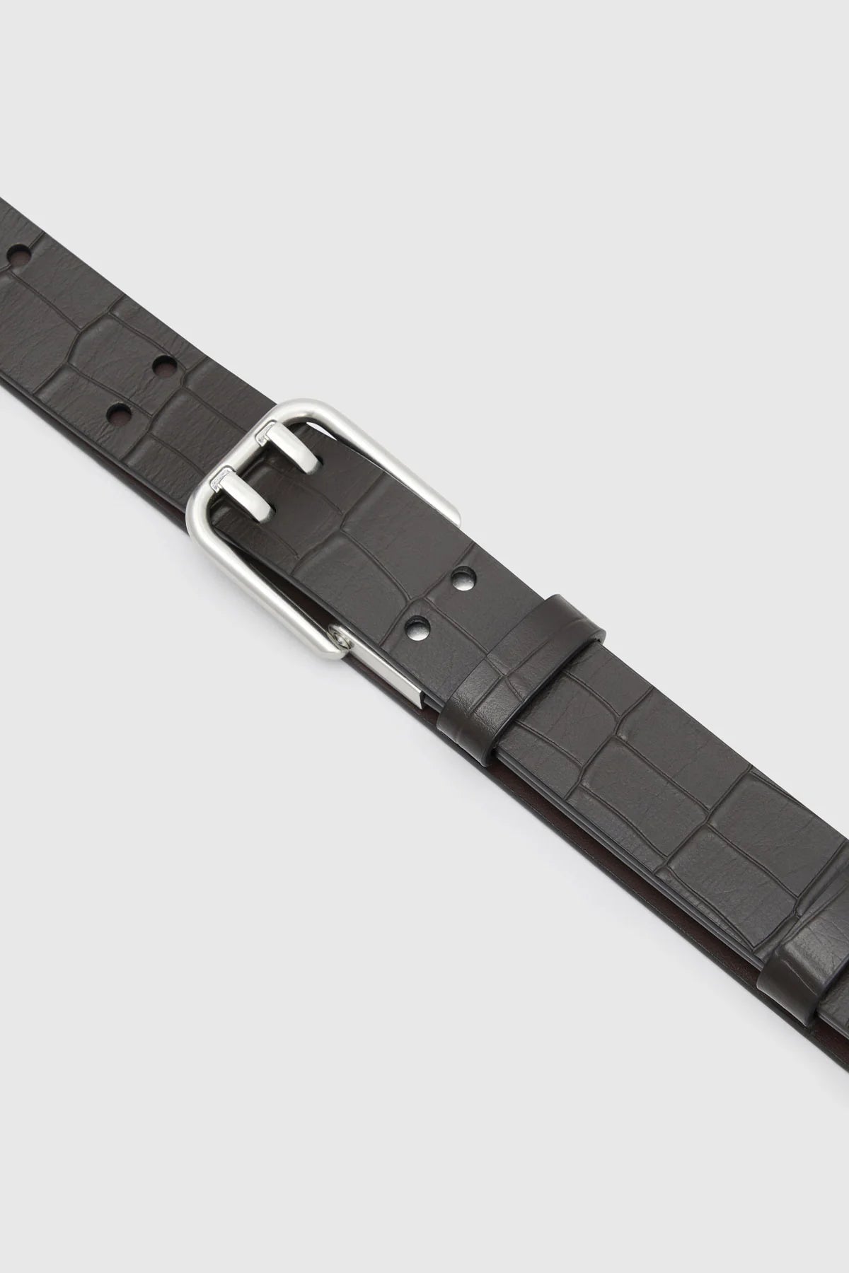 LANDON CROC BELT CHOCOLATE