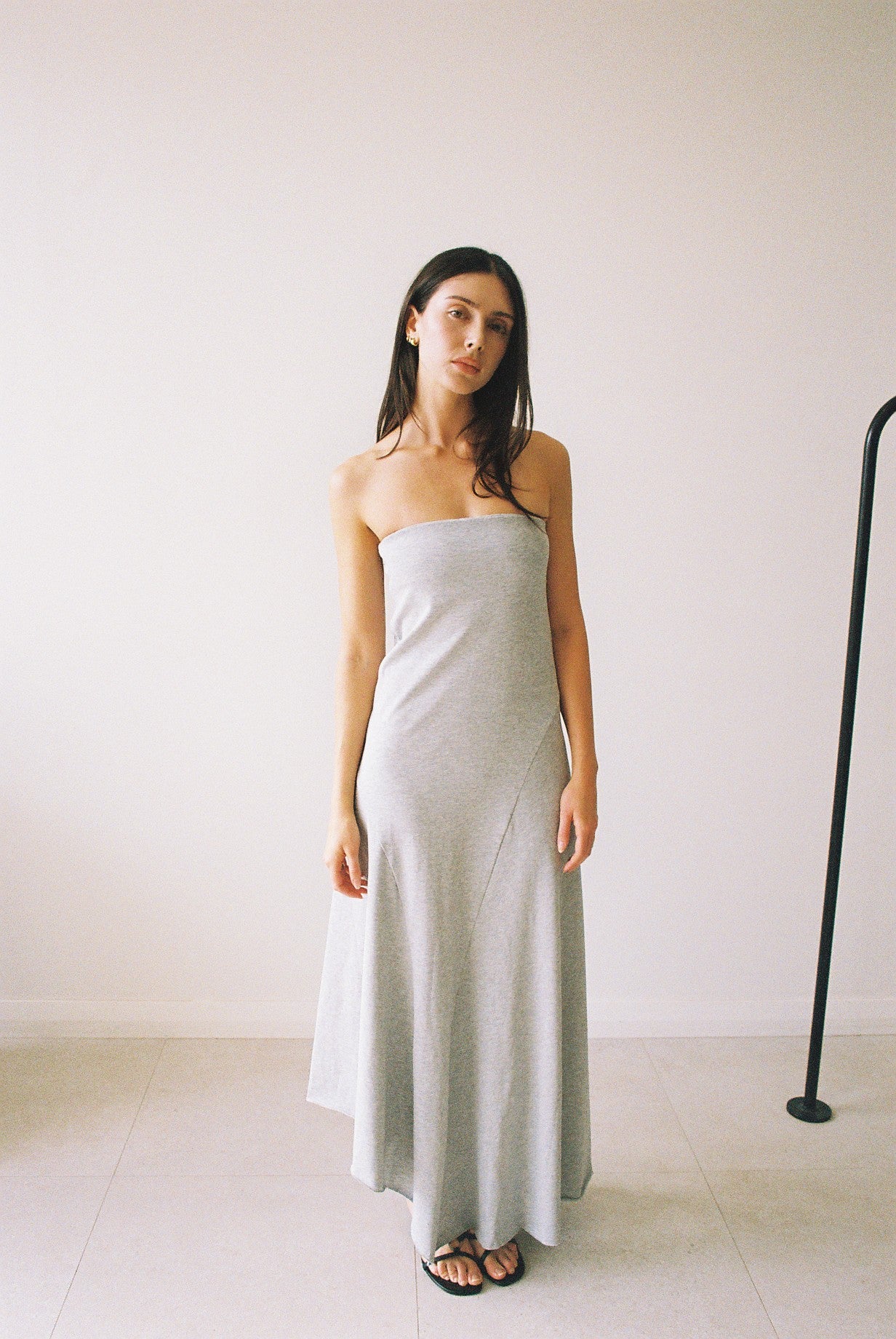 STRAPLESS COTTON JERSEY DRESS