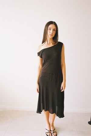 FINE JERSEY OFF SHOULDER DRESS