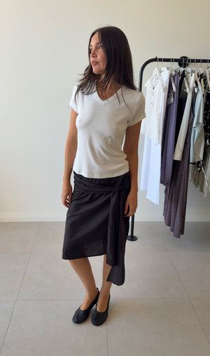 ORGANIC COTTON V NECK TEE WHITE