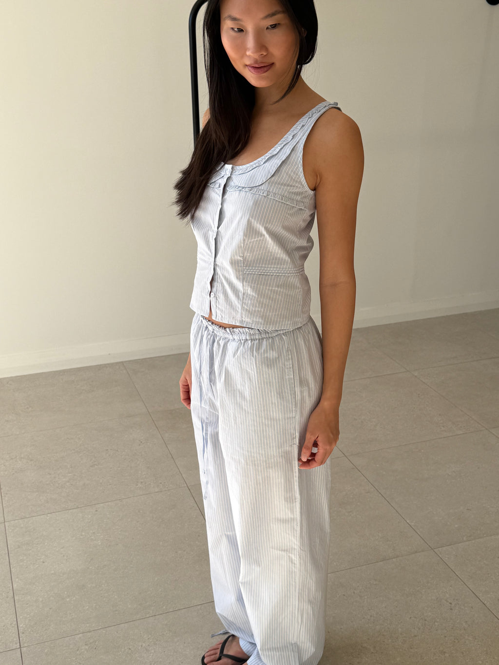 GROSGRAIN PANT MIST STRIPE