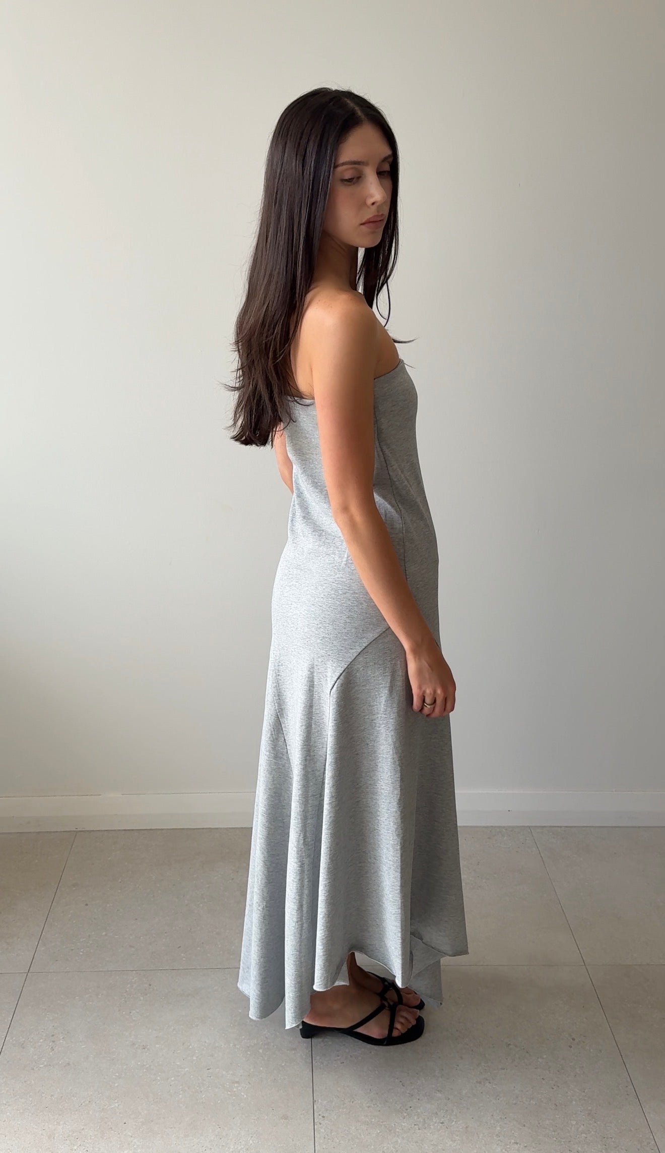 STRAPLESS COTTON JERSEY DRESS