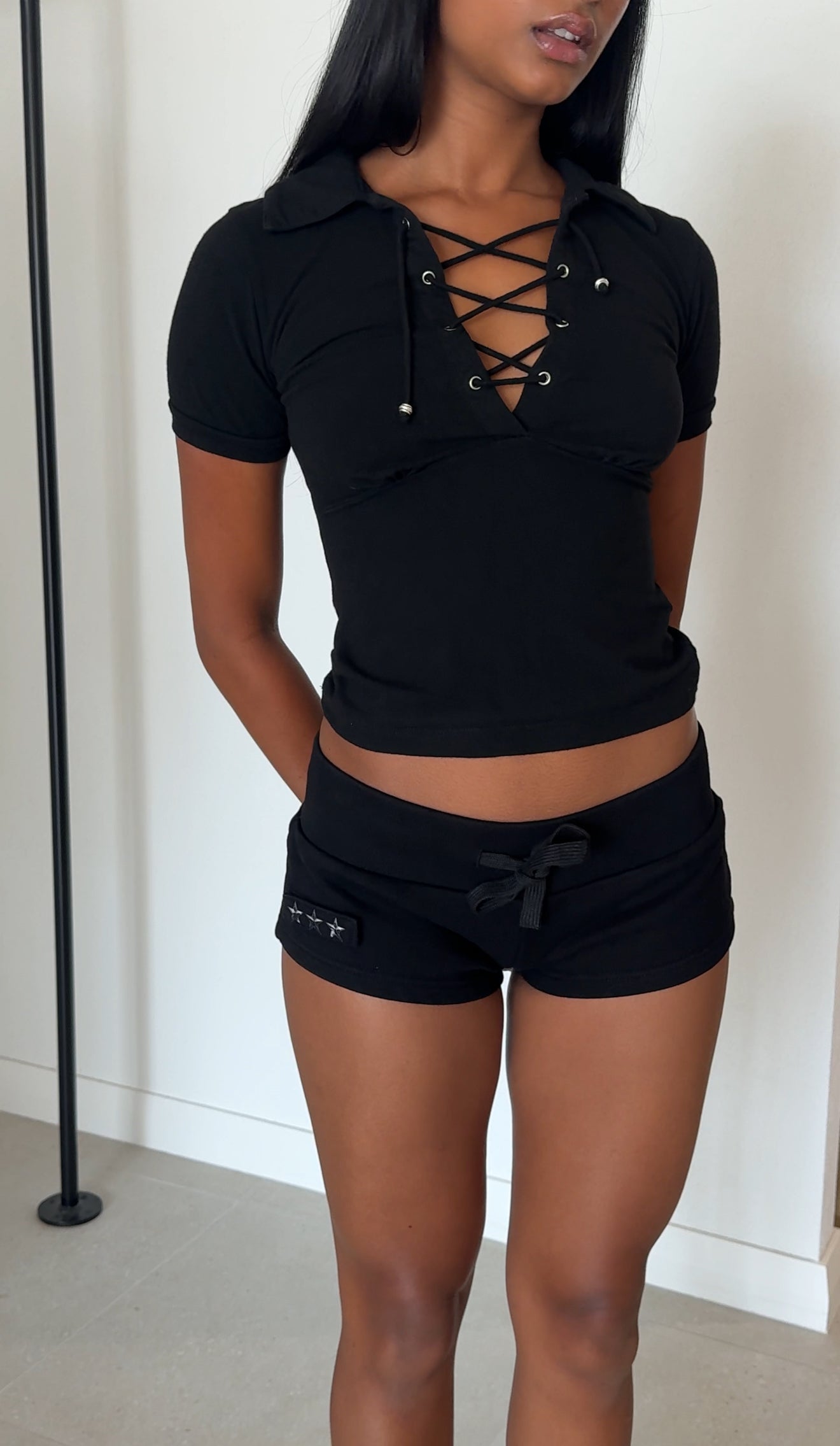UTILITY BOOTY SHORTS BLACK