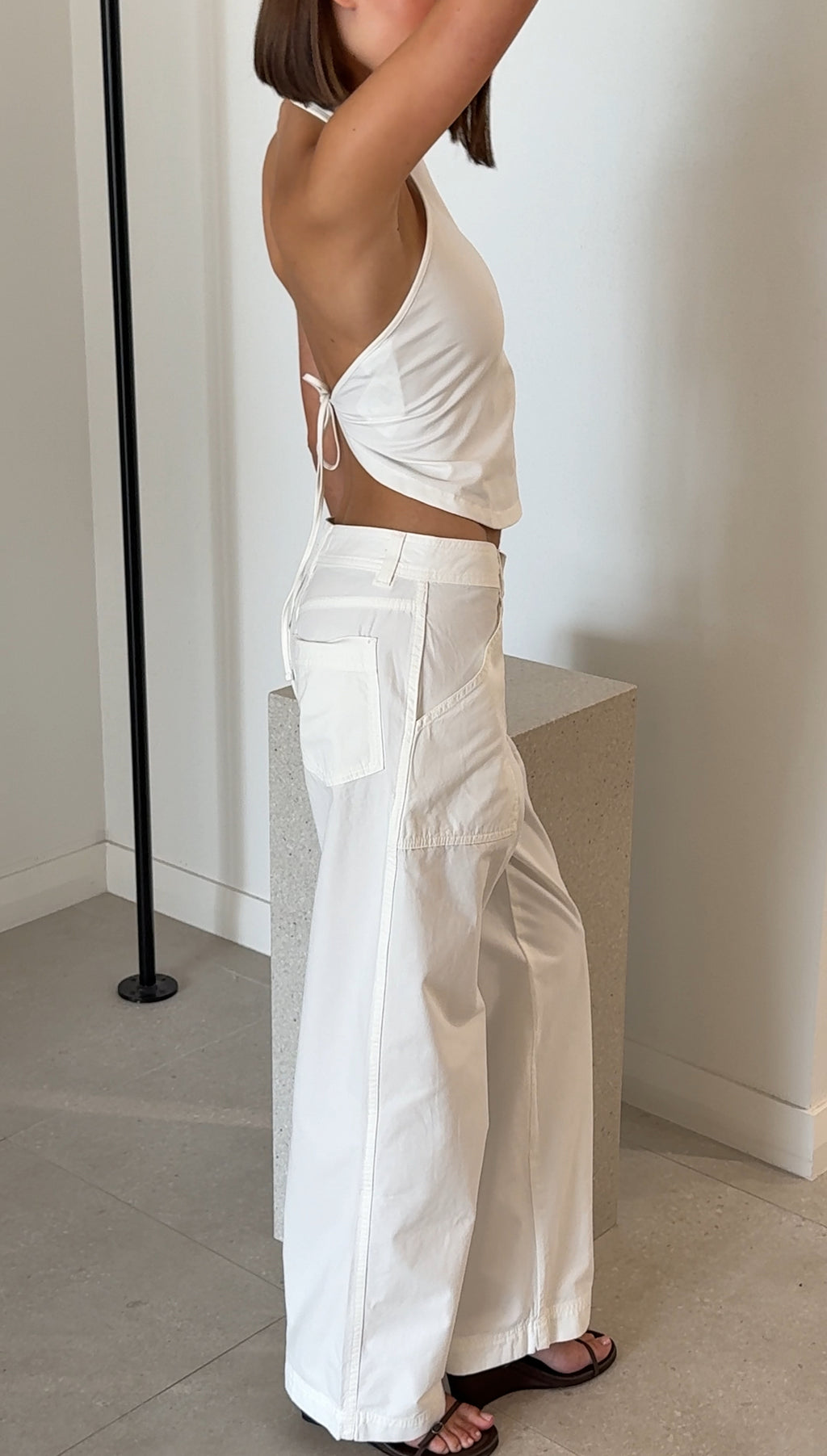 STRAIGHT LEG CARGO PANT CHALK