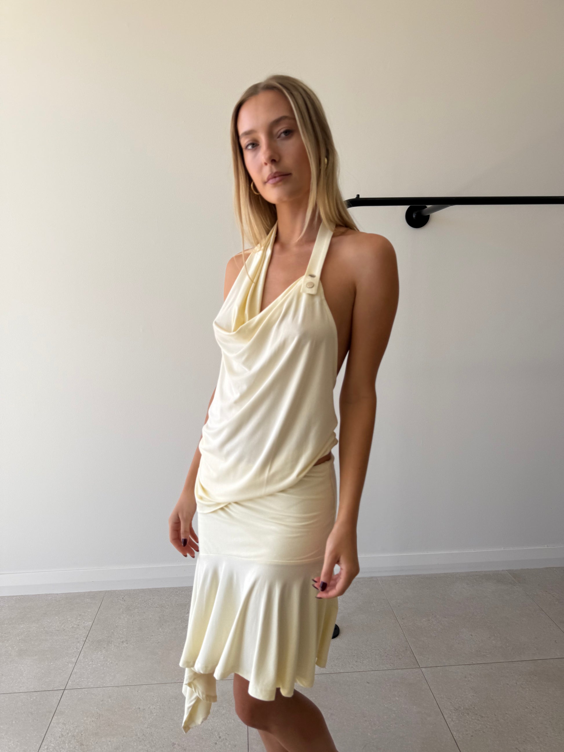 FLOUNCE SKIRT LEMON