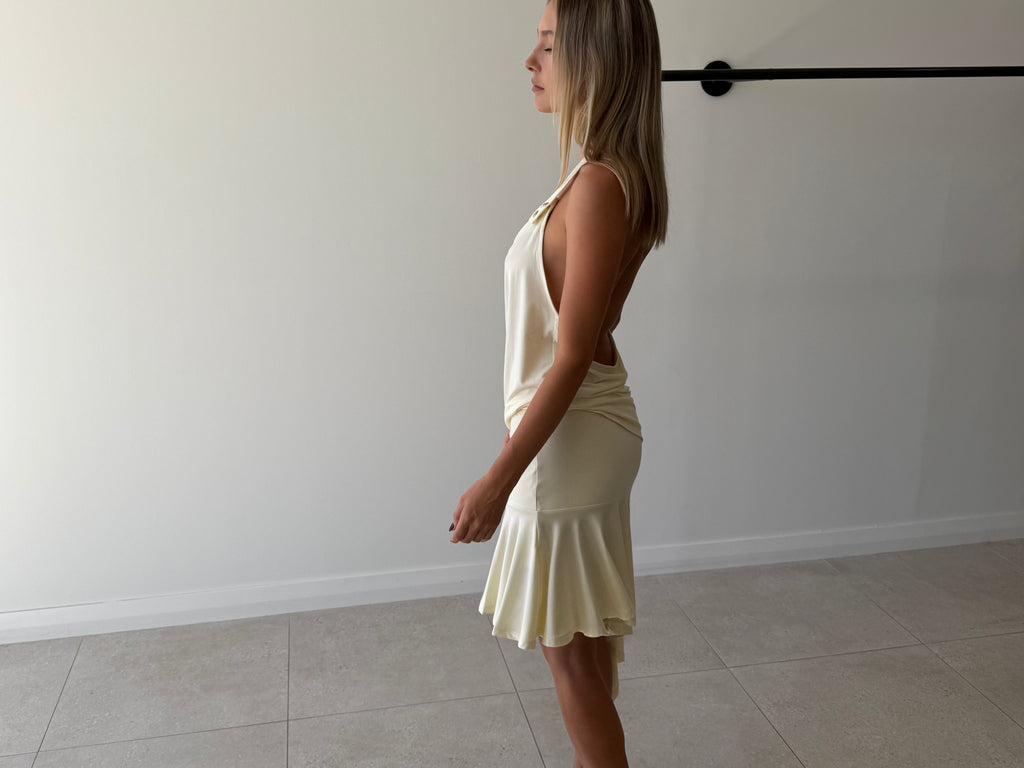 FLOUNCE SKIRT LEMON