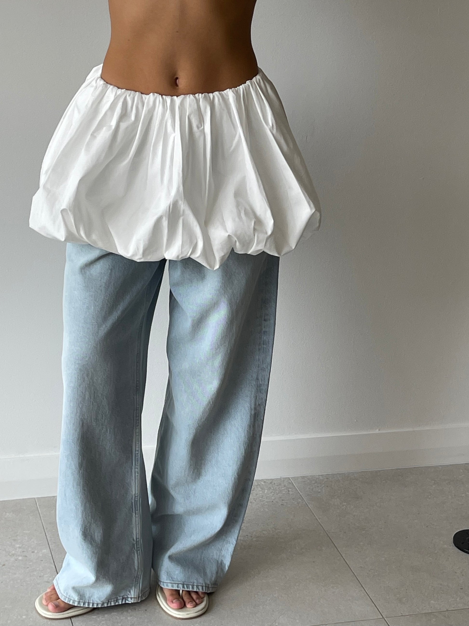 BALLOON SKIRT WHITE