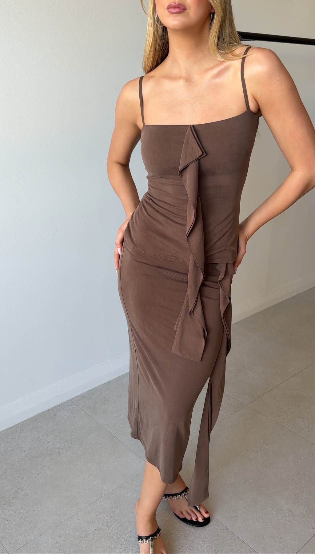 CASCADE SKIRT BROWN