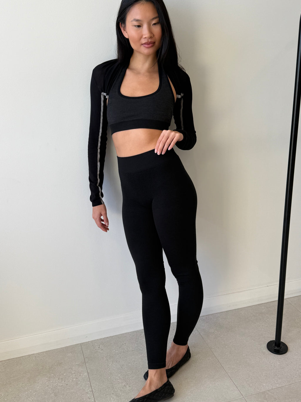 CLASSIC WOOL RIB LEGGING BLACK
