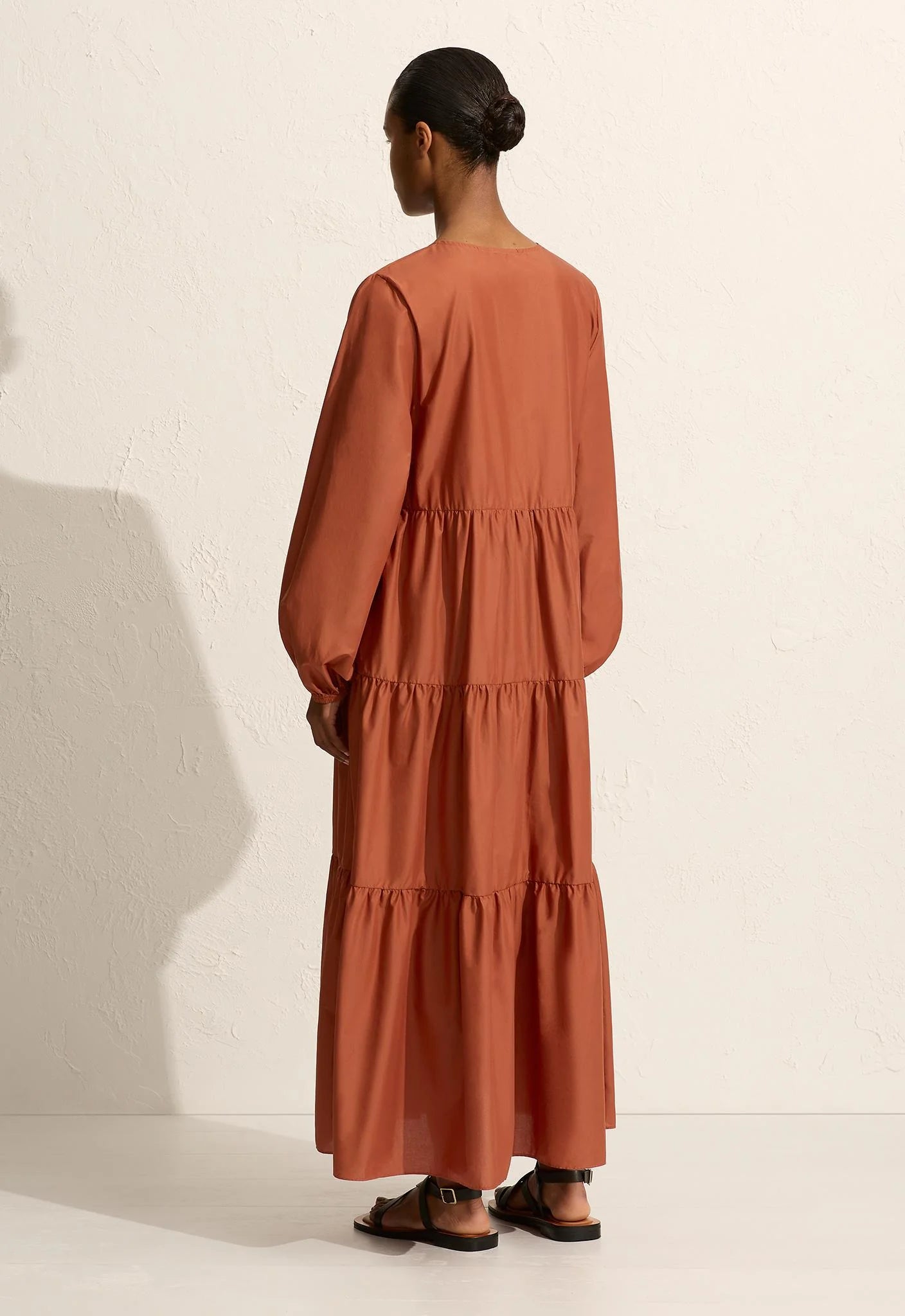 LONG SLEEVE PLUNGE DRESS SIENNA
