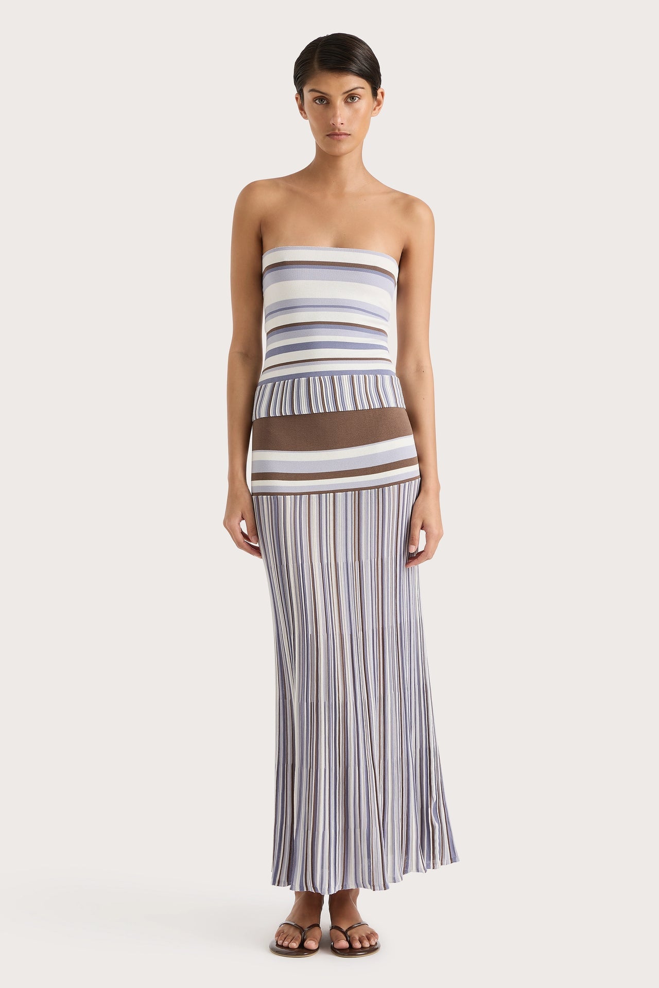 CITARA STRAPLESS TOP PALE BLUE STRIPE