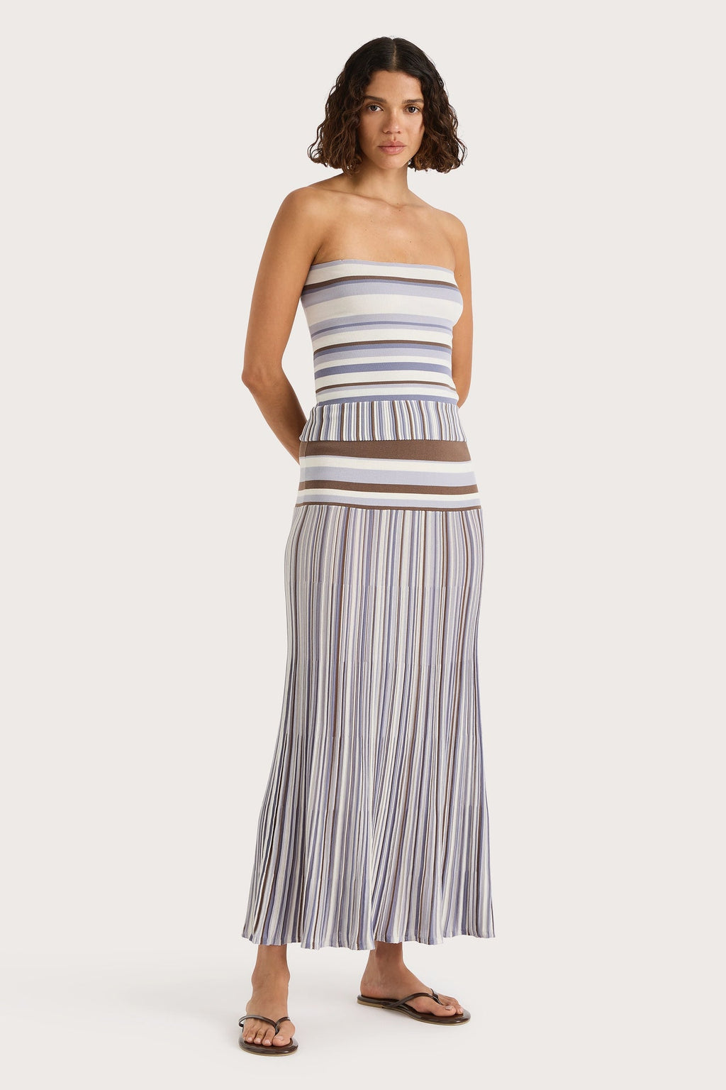 CITARA STRAPLESS TOP PALE BLUE STRIPE