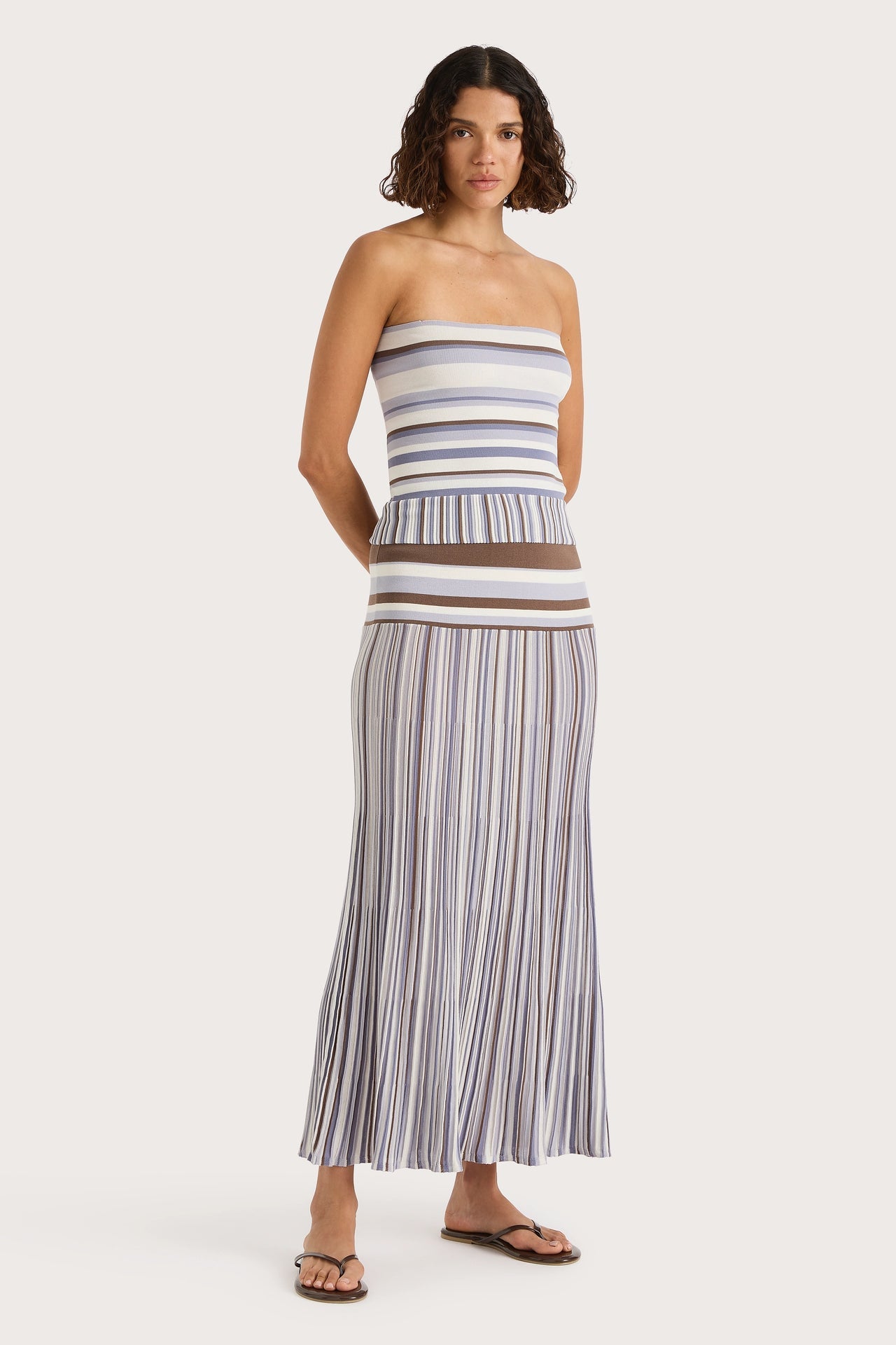 CITARA STRAPLESS TOP PALE BLUE STRIPE