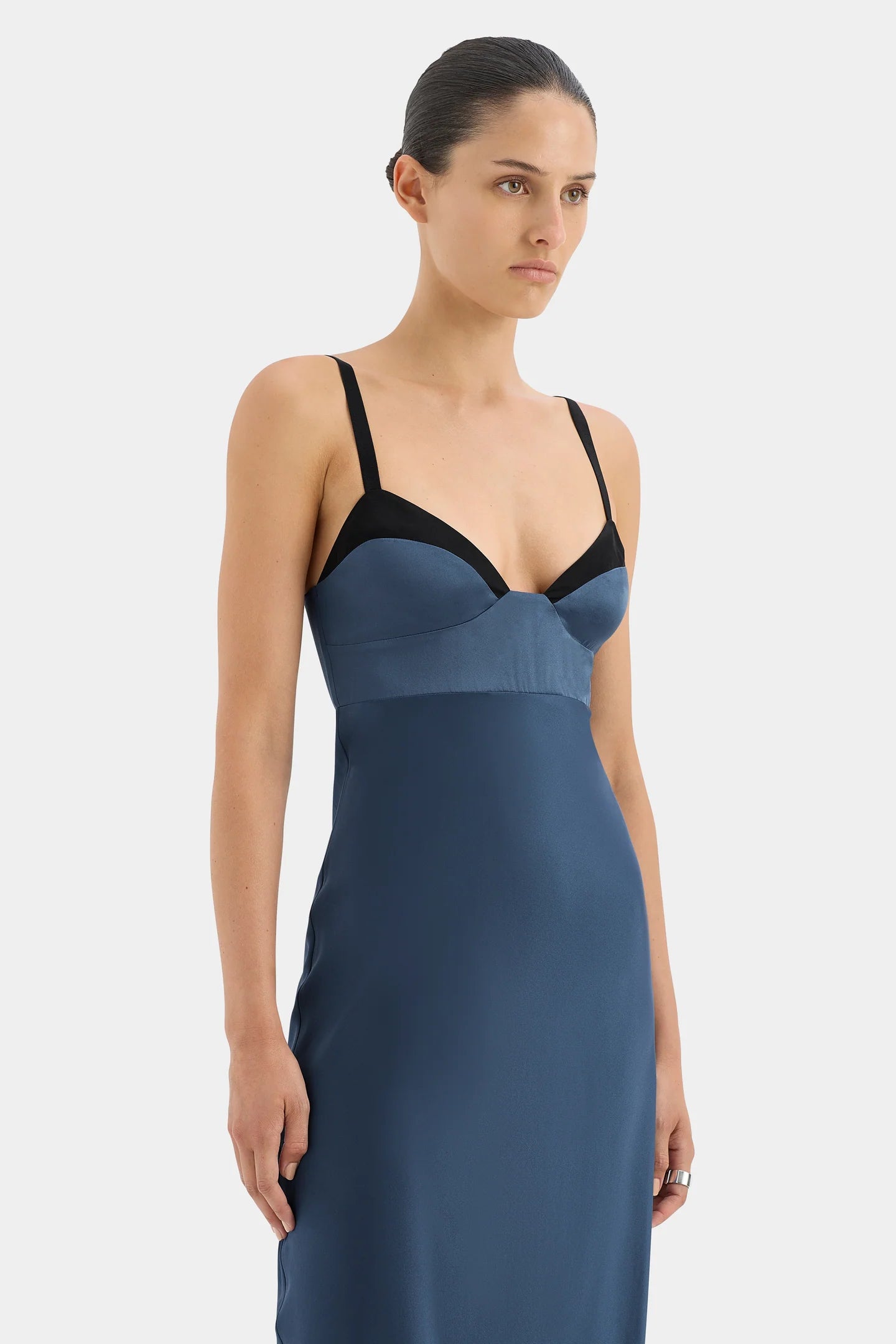 DEPECHE BALCONETTE GOWN DARK BLUE