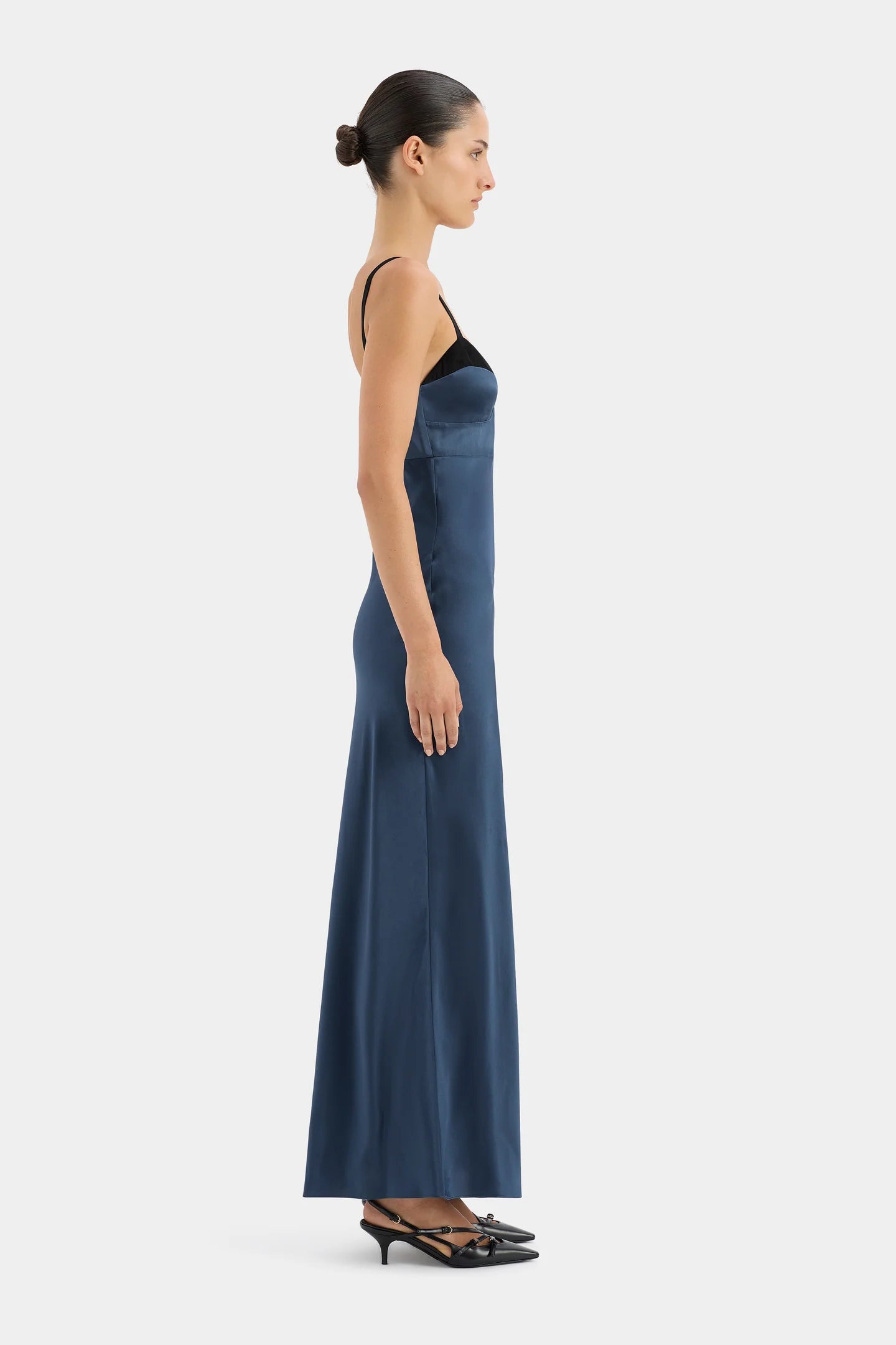 DEPECHE BALCONETTE GOWN DARK BLUE