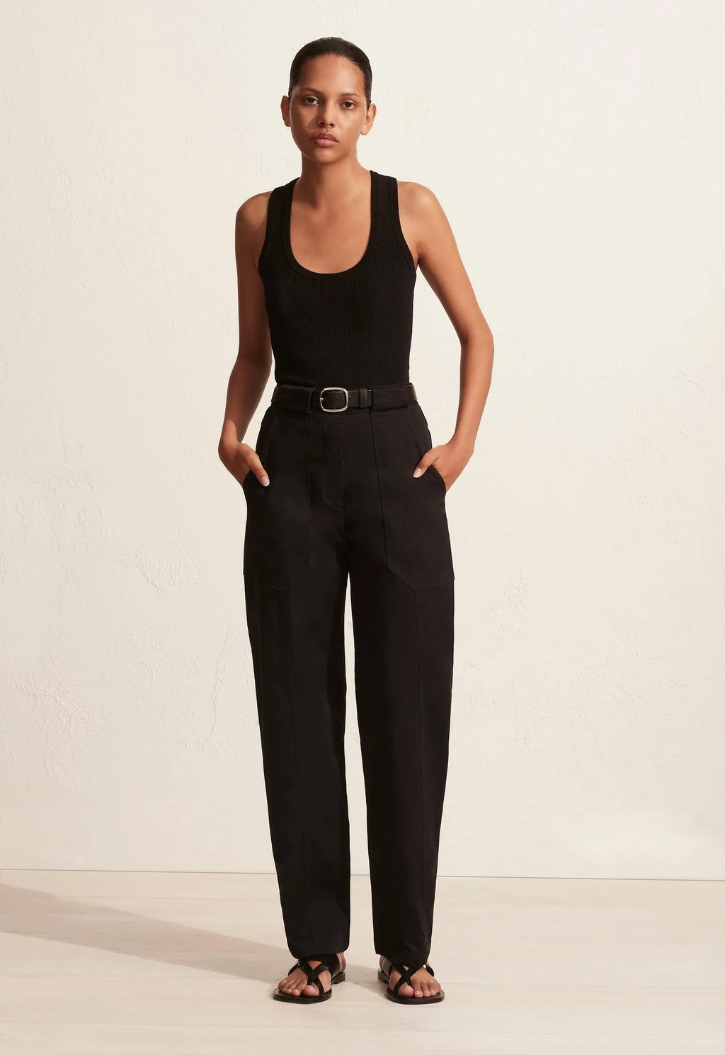 RIBBED TANK BLACK
