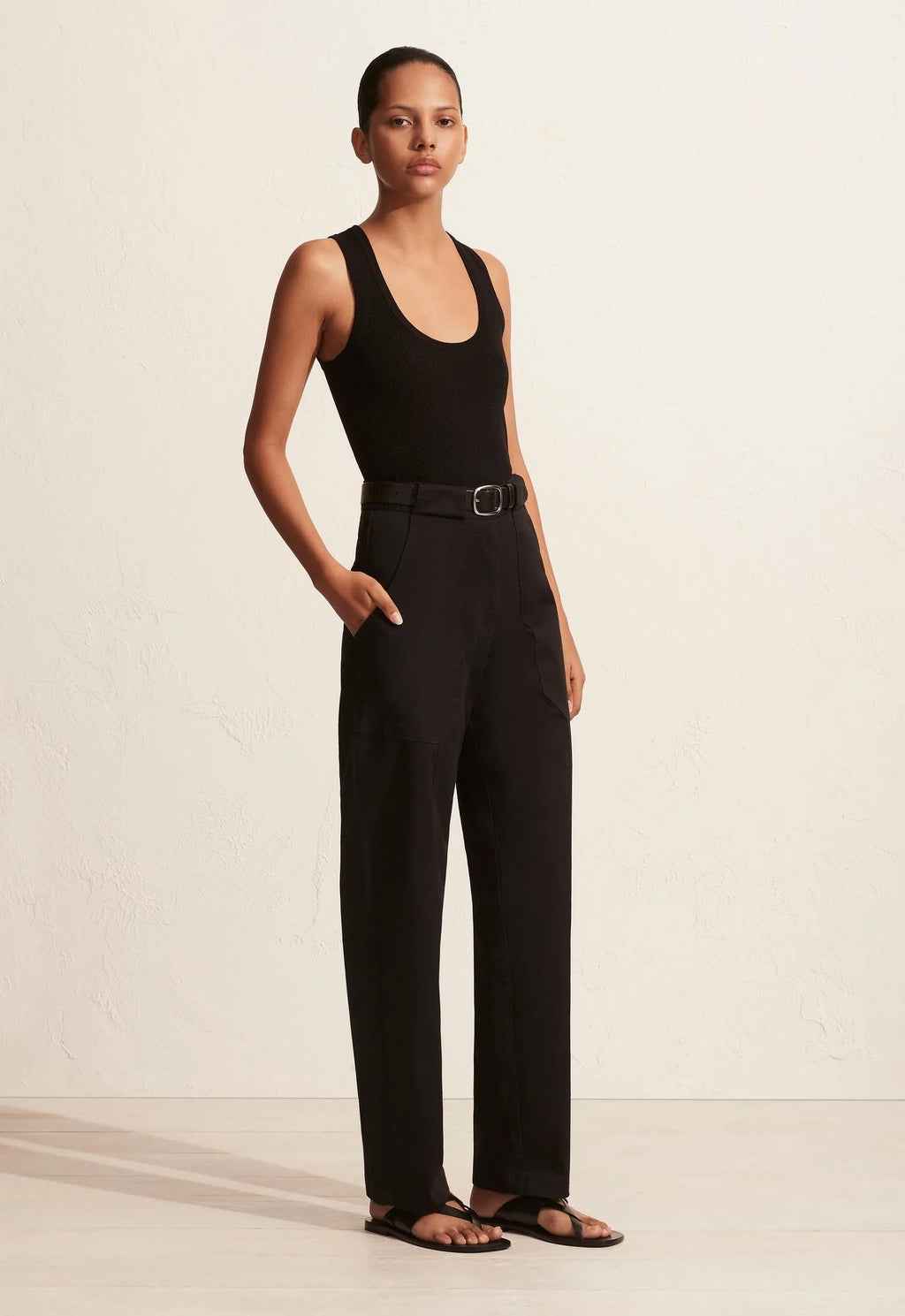 RIBBED TANK BLACK