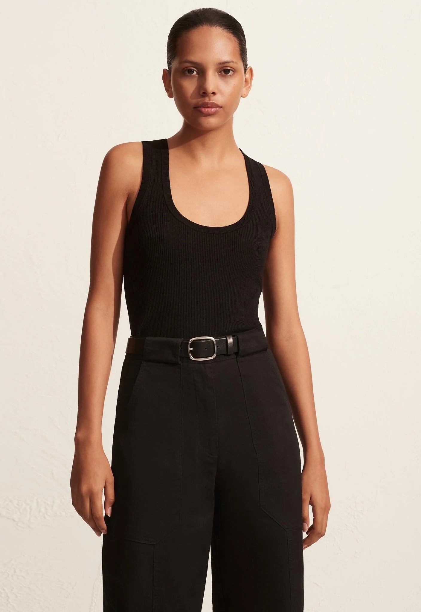 RIBBED TANK BLACK