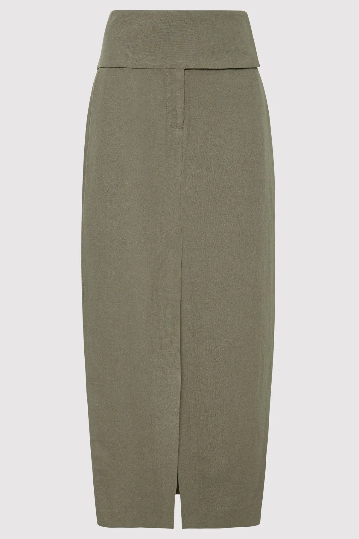 WIDE WAISTBAND COLUMN SKIRT SMOKEY OLIVE