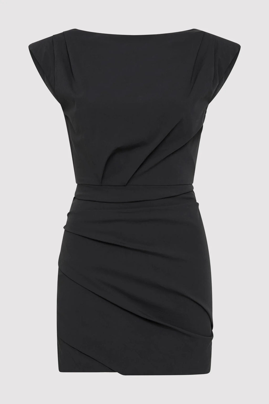 BATEAU TUCK MINI DRESS BLACK