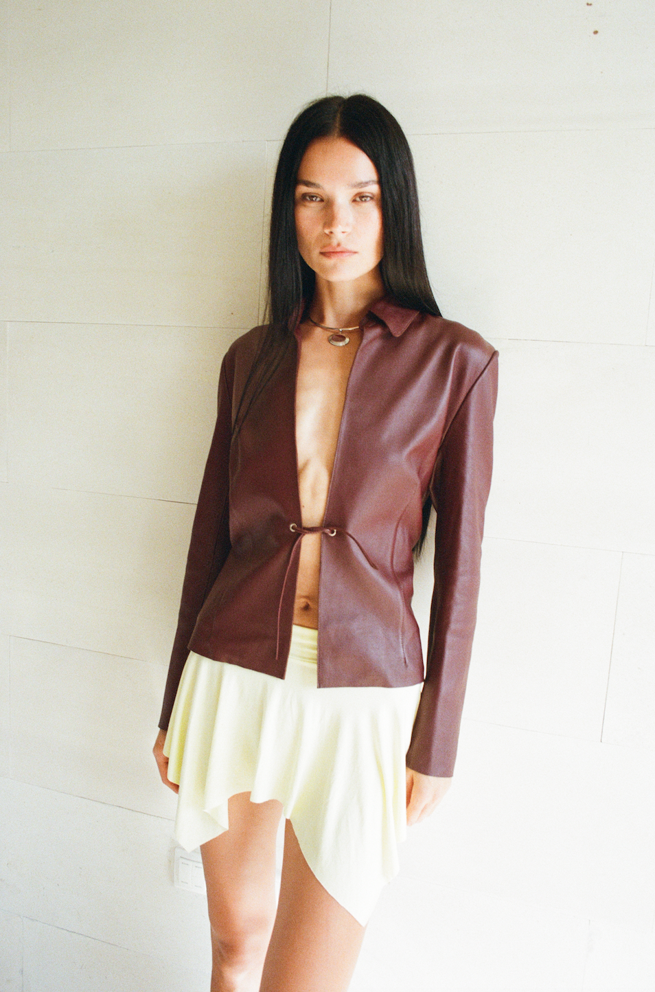 MERLO LEATHER JACKET BURGUNDY