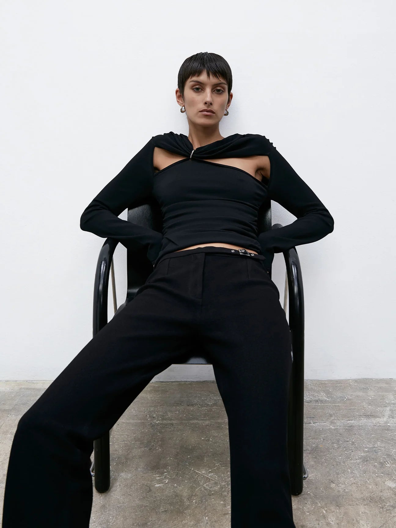 SLEEK BELTED PANT BLACK