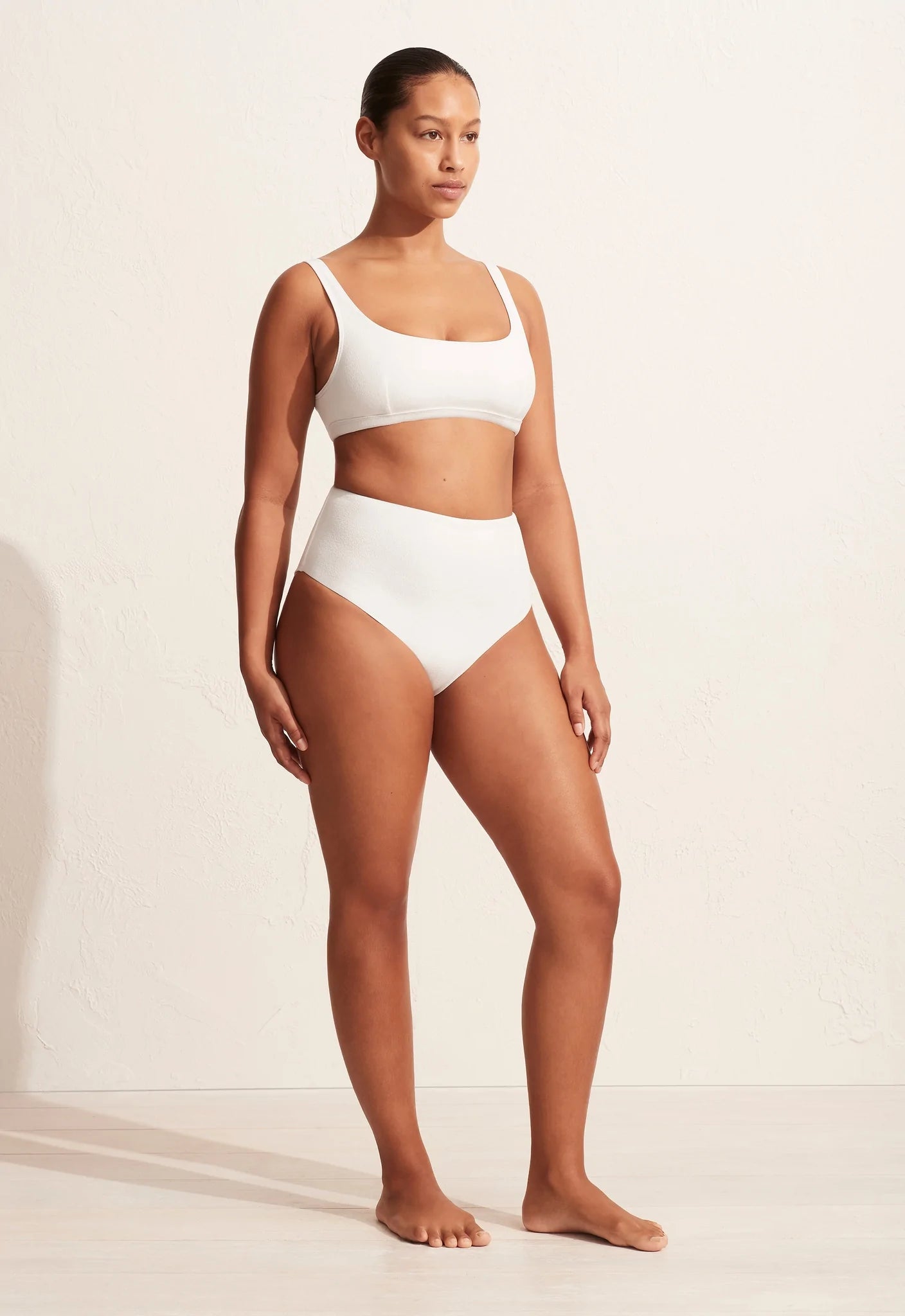 NINETIES CROP TOP CHALK CRINKLE